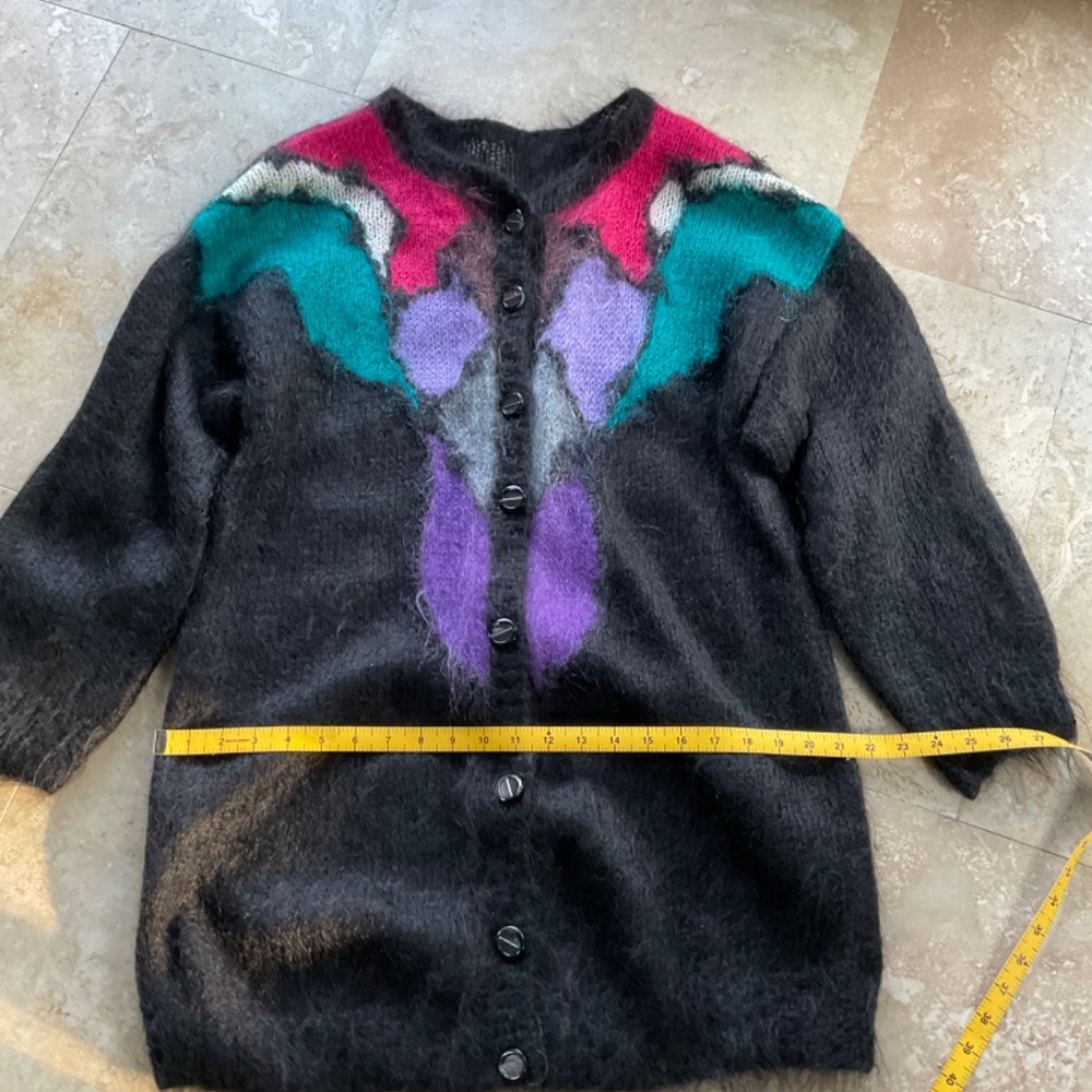 Oversized Mohair Hand Knit Cardigan, Size L - Picture 8 of 10